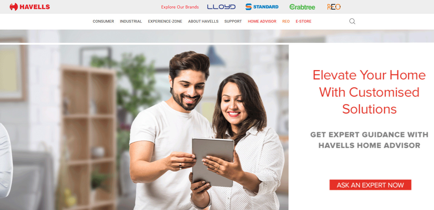 Havells webpage