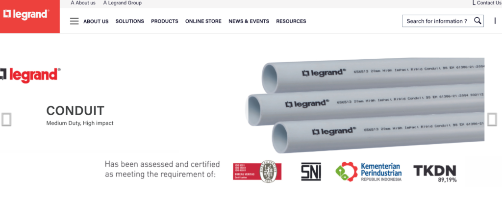 Indonesian Legrand brand official website